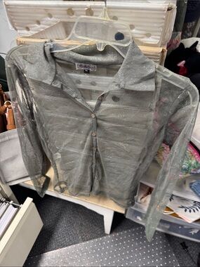Vintage Y2K revolution sheer button down M // 102332